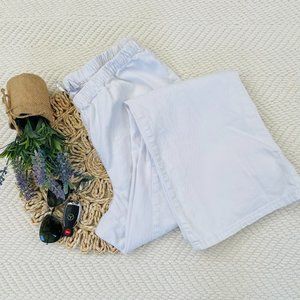 DIANE GILMAN ELASTICIZED WAIST WHITE JEANS SZ XL